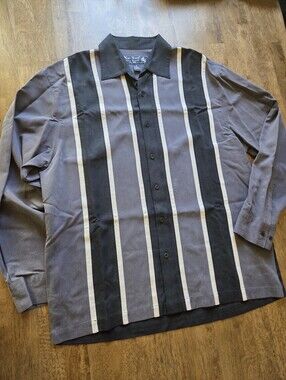 Silk Cotton Blend Nat Nast Vertical-Stripe Colorblock Button-Down